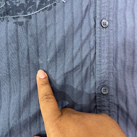 Apt. 9 Shirt Men XL Striped Casual Blue Bird Printed Casual Button Down - Picture 2 of 12